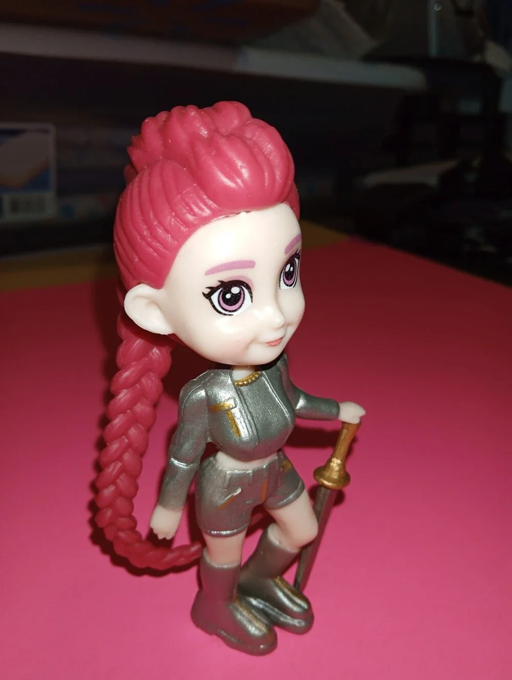 Mira - Pink haired Anime K-Pop Demon Hunters Girl Group. PVC model.